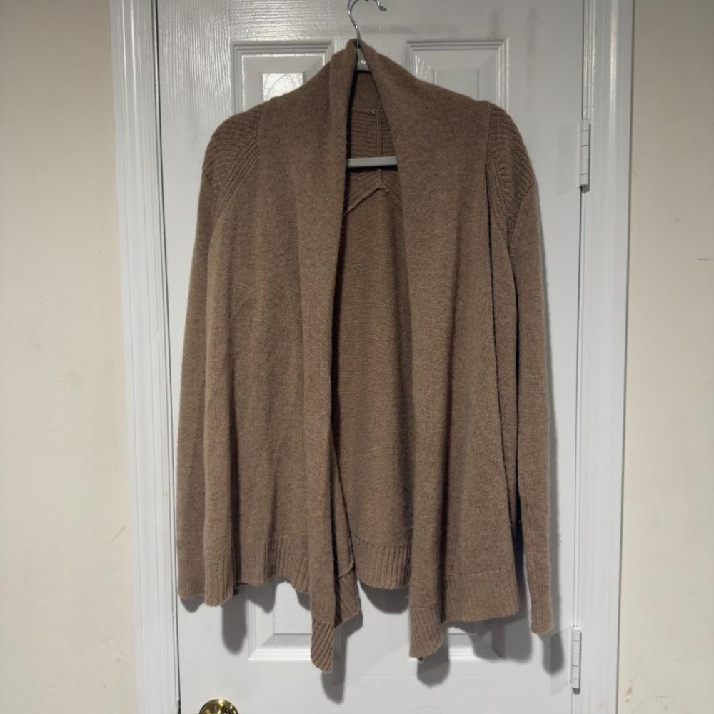 Calypso St. Barth 100% Cashmere Open‎ Front Cardigan Tan Camel Women's